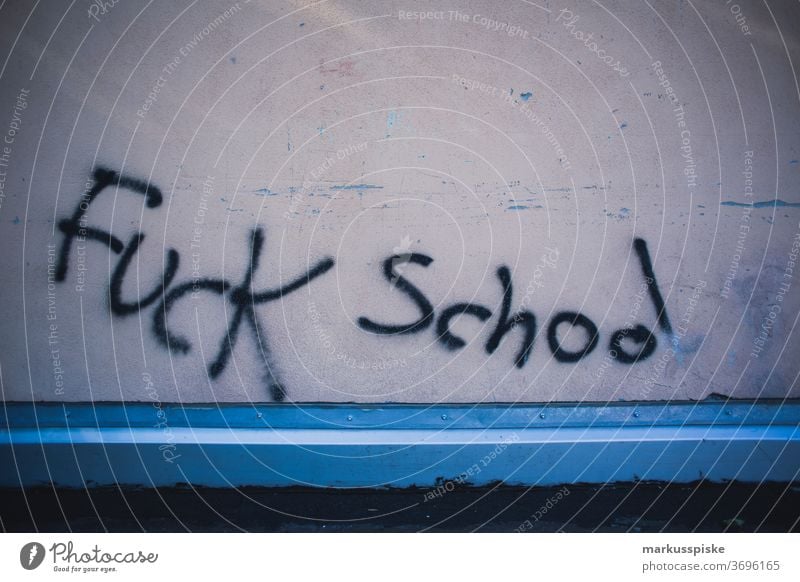 Fuck School Graffiti abstract art bonnet city close up colorful comic creative decal dispatch embassy font graffiti hope horizontal label lamp lantern