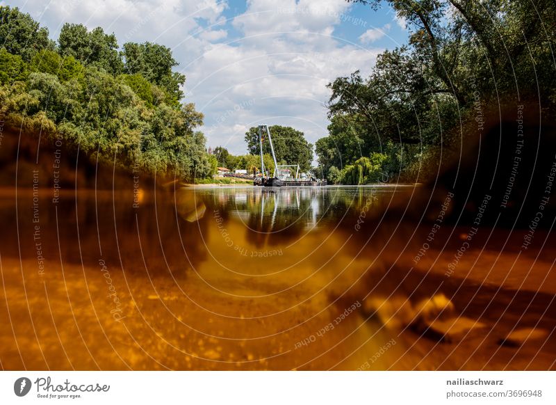 Old Rhine Baden-Wuerttemberg Distorted Glass fragment Filter Environmental pollution Colour photo Trash aridity Low water Pane Nature River bank Land Feature