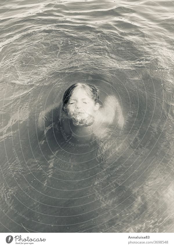 The Little Mermaid III. Nixie (Water Spirit) Dive bathe Lake Swimming lake Summer Summer's day Wet Ocean go underground Sun warm Black & white photo