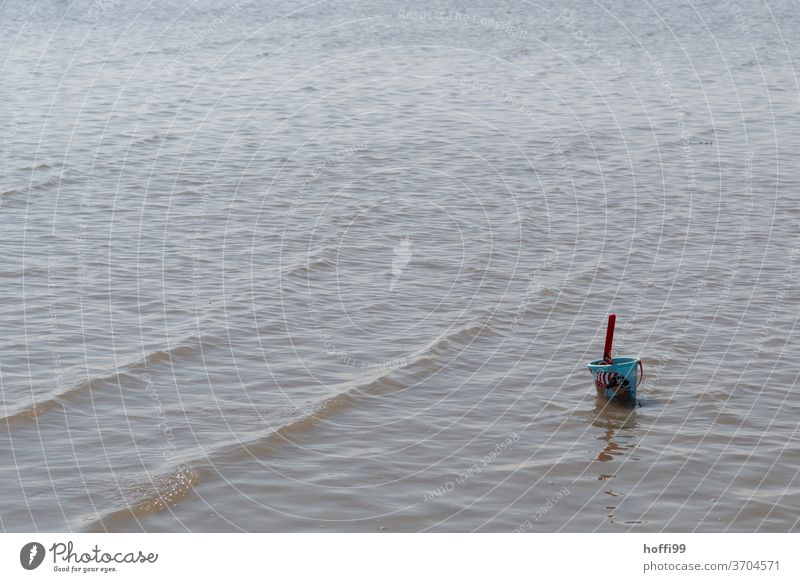 the forgotten bucket - the flood comes Bucket Shovel Kids shovel Toys Beach North Sea beach toy Sandy beach High tide Low tide ebb and flow Ocean Coast Tide Wet