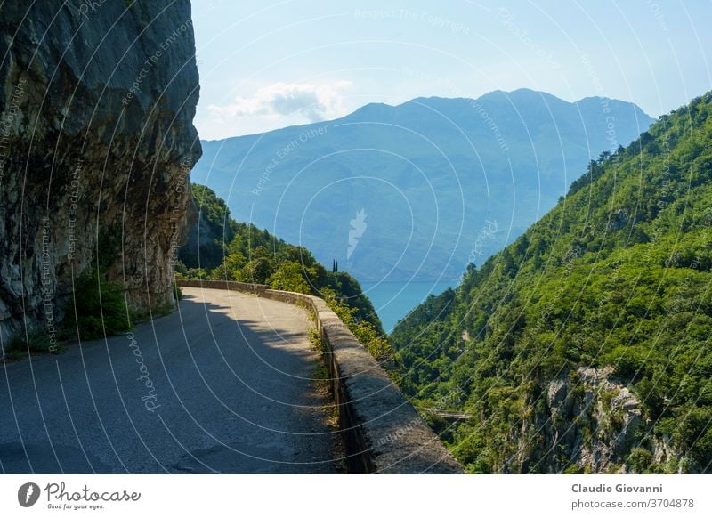 Path of Ponale on the Garda lake, Trentino, Italy Europe Ledro Riva Trento coast color day green landscape mountain nature old path photography plant scenic