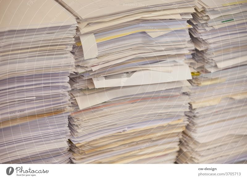 Copy paper Paper Wastepaper Stack of paper Scrap of paper paper cut Colour photo Deserted Copy Space top Copy Space bottom Close-up Copy Space left