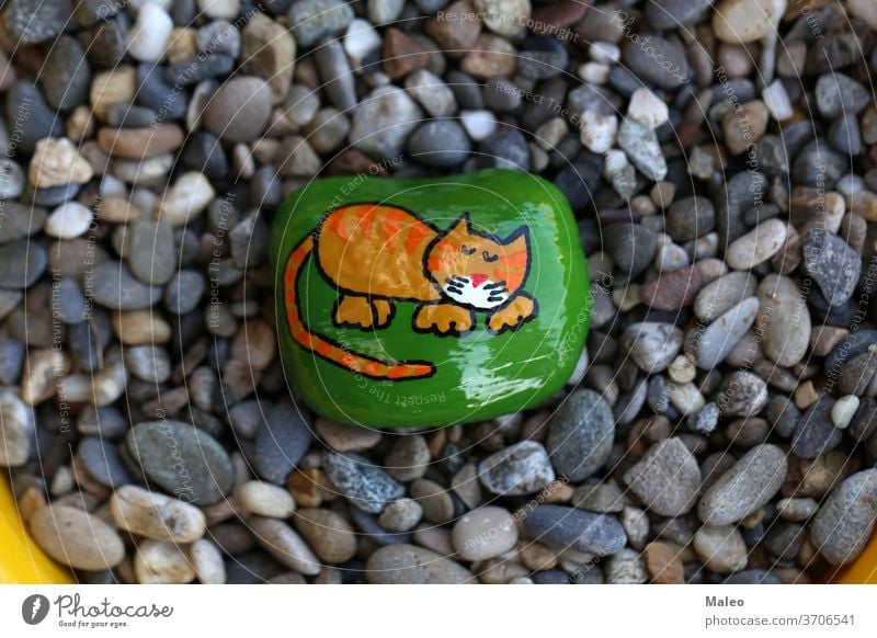 The painted hiking stone is left on the walking path for passersby to see adventure background border cartoon character cloud color direction fantastic forest