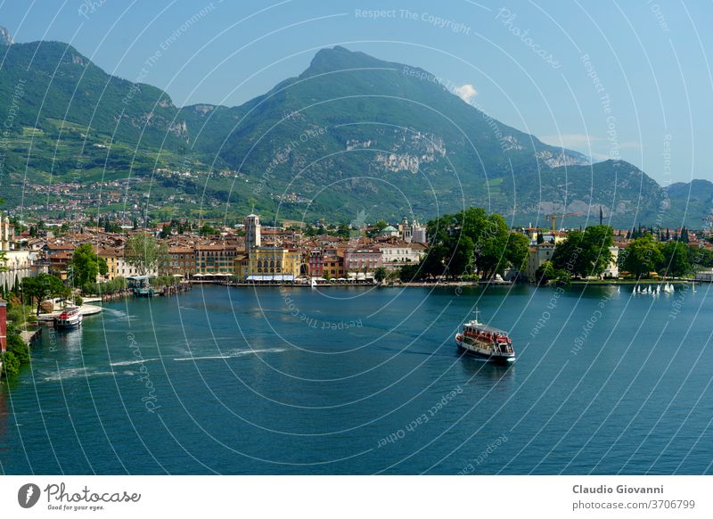 Path of Ponale on the Garda lake, Trentino, Italy Europe Ledro Riva Trento boat coast color day green landscape mountain nature old path photography plant