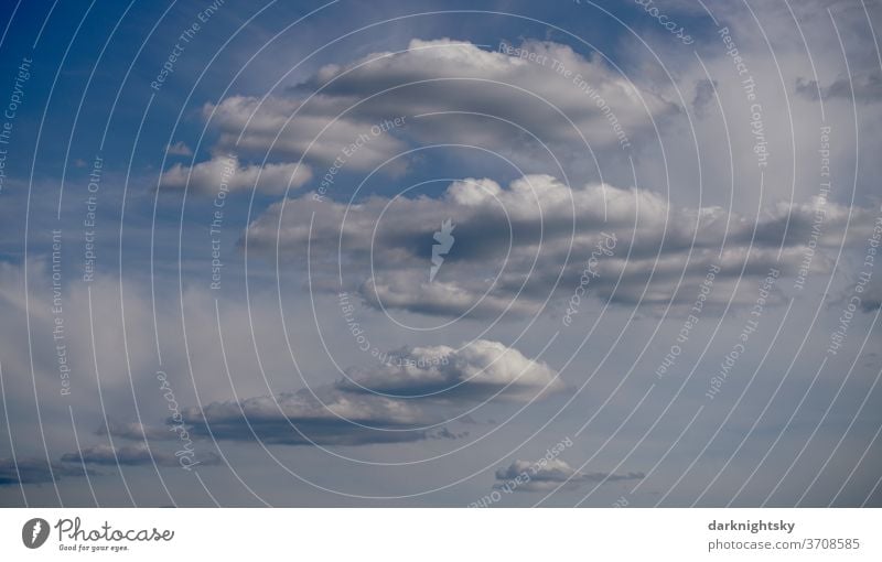 Different cloud shapes at the time of a weather change Environment Water Sky only Clouds Weather Bad weather Storm Fantastic Summer Climate Gale Fog Rain