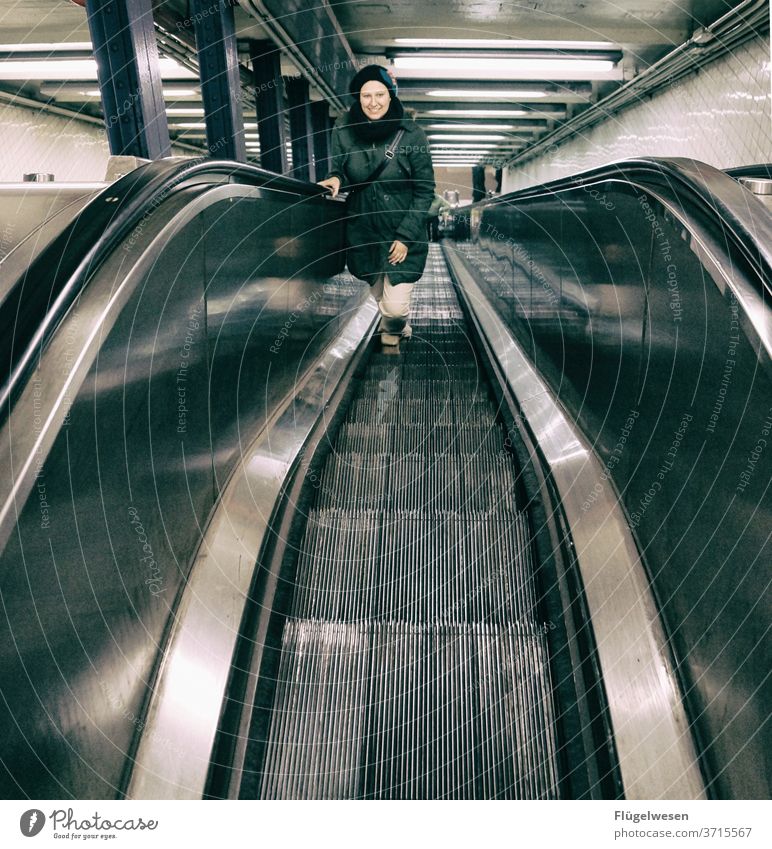 climber Climber ascent Escalator Stairs Roll Driving Above Underground Subsoil underground