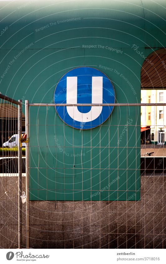 underground station Berlin Capital city Town Underground subway station urban public PUBLIC TRANSPORT Construction site Fence Wire fence Hoarding