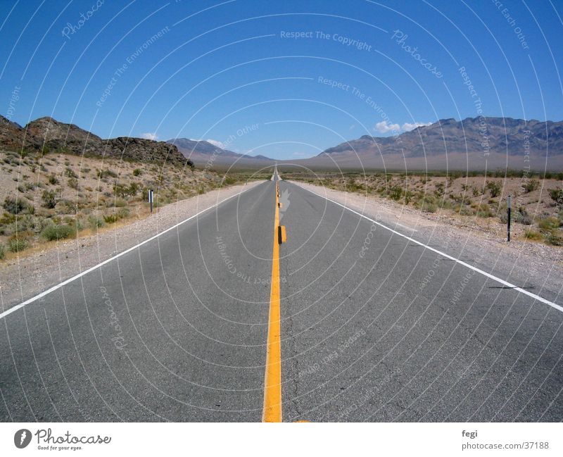 Road to nowhere Traffic lane Nevada Utah Infinity Vantage point Horizon Hill Wanderlust Transport Street Highway USA Desert Sky Landscape Mountain