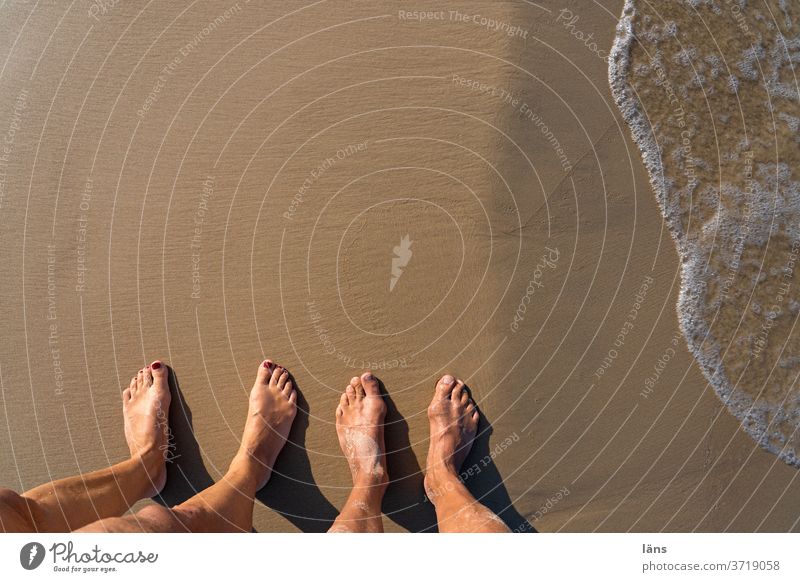 barefoot on the beach Beach Barefoot Summer Vacation & Travel Relaxation Sand Coast Ocean Water Human being Stand Couple