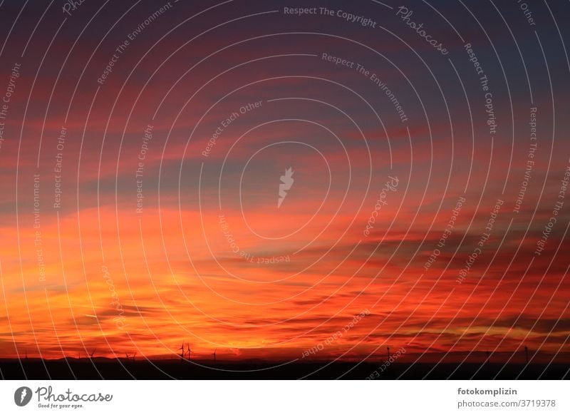 red glowing clouds Sunset Sunset sky sunset mood Sunset Landscape Dusk Twilight Clouds Red sky Clouds in the sky evening sky cauterizing Incandescent Glow