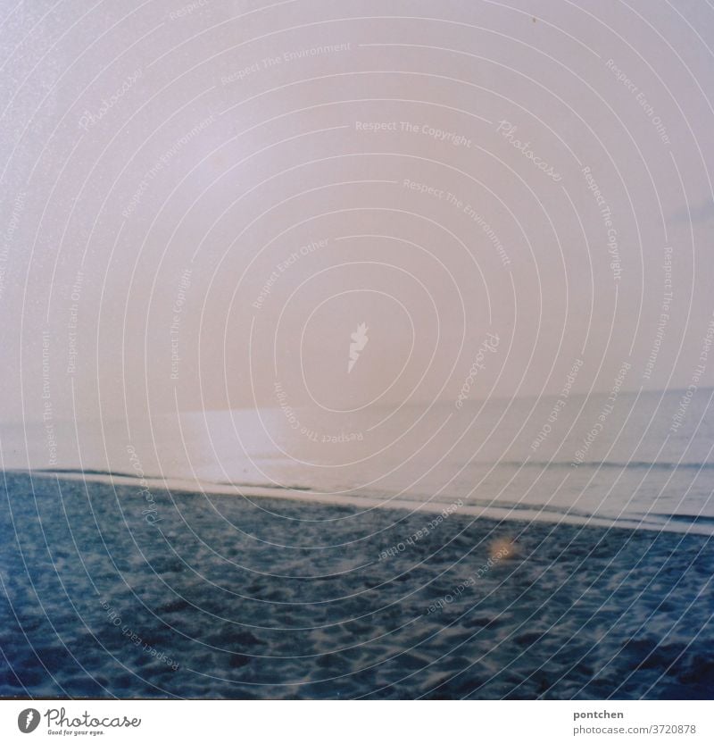 Bright light on the beach. Water, sea, natural beauty Beach Ocean Light Sun Glistening North Sea Baltic Sea Analog Horizon Waves Sand Patch of light slanting