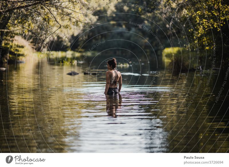 Woman in the river Girl 30 - 45 years River Caucasian Exterior shot Lifestyle 18 - 30 years Youth (Young adults) Human being Adults Colour photo travel