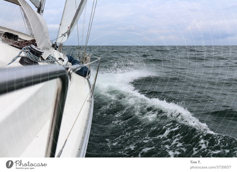 No country in sight ...At last Sailing sailing Baltic Sea Ocean Sailboat Water Sky Watercraft Summer Navigation Vacation & Travel Sailing ship Colour photo