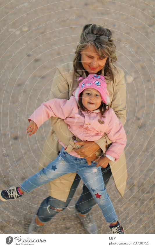 Grandma holding small girl Portrait photograph Love Hugs Truth Trust Joie de vivre (Vitality) Happiness Emotions Life Infancy Couple Family & Relations