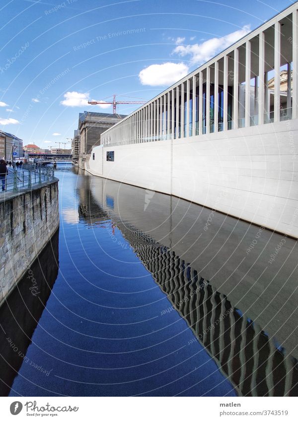 museum island Berlin Museum island Chipperfield Water Crane Sky reflection wharf mobile