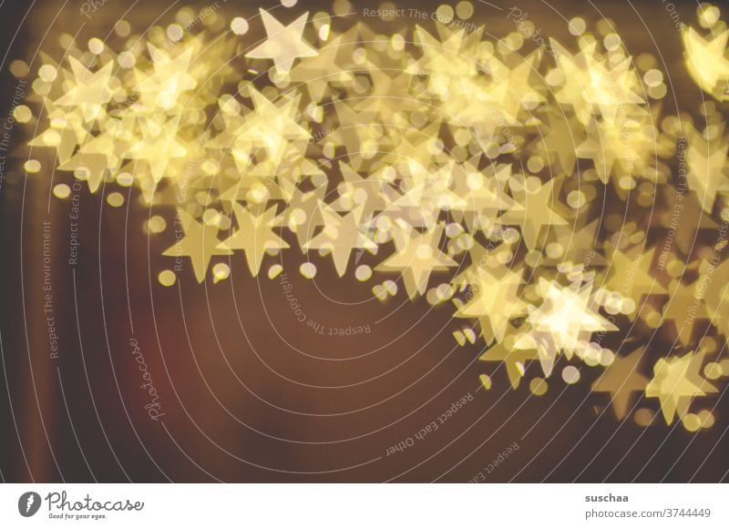 stars above stars bokeh Abstract Light luminescent Decoration Exterior shot Christmas Blur background Design Christmas & Advent Christmassy points