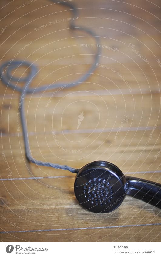 Telephone handset of an old bakelite telephone To call someone (telephone) Telecommunications To talk Connection Old Cable Retro Listening Receiver mouthpiece