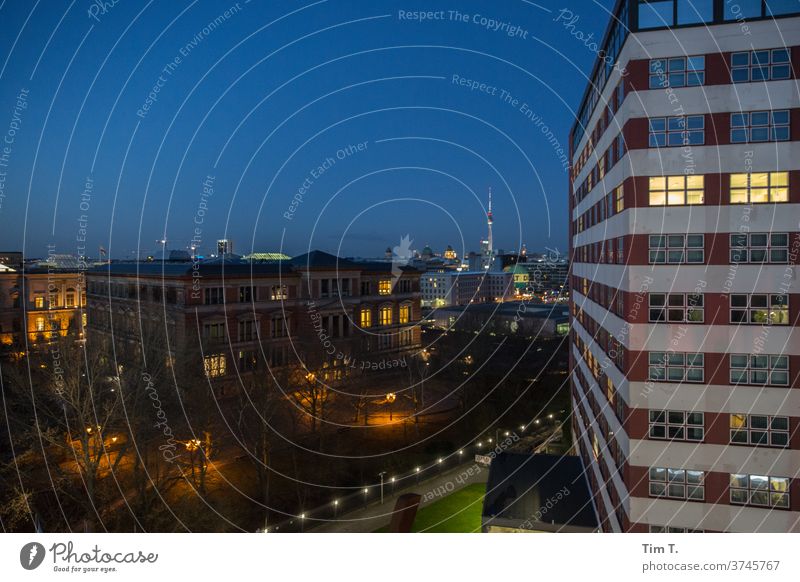 Corner Kreuzberg Berlin Evening Television tower Capital city Town Berlin TV Tower Landmark Tourist Attraction Downtown Sky Exterior shot Architecture