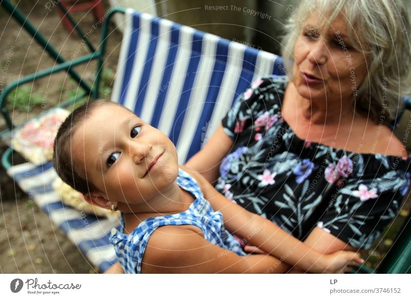 Grandma holding smiling child looking at the camera Portrait photograph Love Hugs Truth Trust Joie de vivre (Vitality) Happiness Emotions Life Infancy Couple