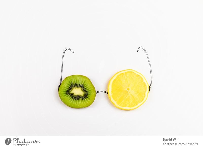 healthy attitude fruit salubriously Healthy Eating Eyeglasses Fruity vitamins Vitamin-rich Kiwifruit Lemon Vitamin C peer a feast for the eyes