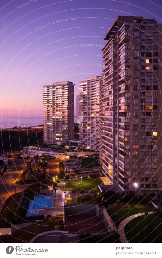 Buildings by the sea Afternoon Architecture Chile Town community condo condominium Construction Dusk Financial Financial District Glass Late Modern New Night