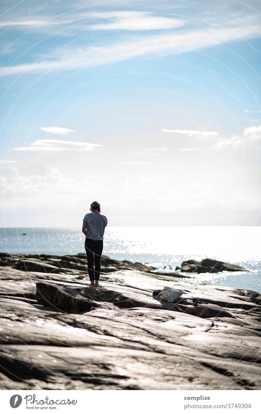 rocky coast Horizon Pietarsaari Baltic coast Baltic Sea Scandinavia Coast Beach Rock Jawbone wide Ocean Finland Ostrobothnia