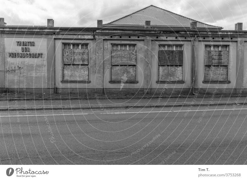 Culture in Brandenburg Theatre b/w B/W Brandenburg an der Havel Black & white photo B&W Calm Loneliness Architecture