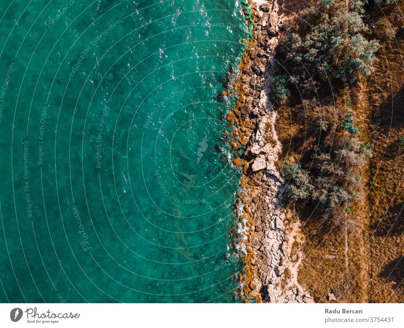 Aerial View Seascape, Ocean Waves Crashing On Rocks, Drone Photography rock background waves sea ocean aerial rock beach rocky abstract drone view water nature