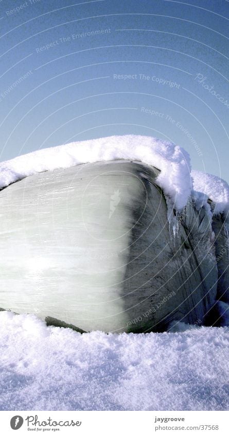 silo bales in the snow Winter Silo Snow Sky Ice