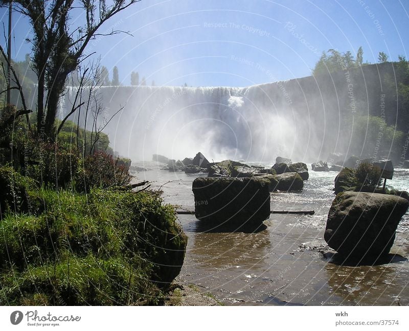 Waterfall near Los Angeles/Chile White crest South America Rock