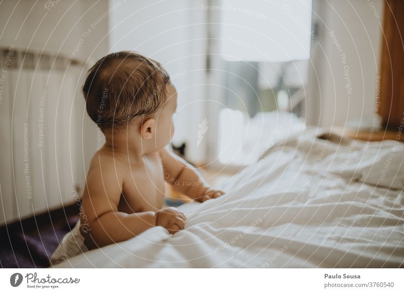 Toddler in the bedroom toddler bed Baby Authentic Lifestyle Bedroom people Sleep Child Beautiful Human being Happy childhood Caucasian Infancy sweet