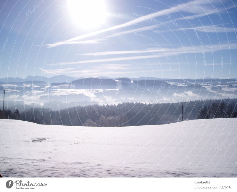 cold sun Horizon Panorama (View) Mountain Sun Alps Snow Large