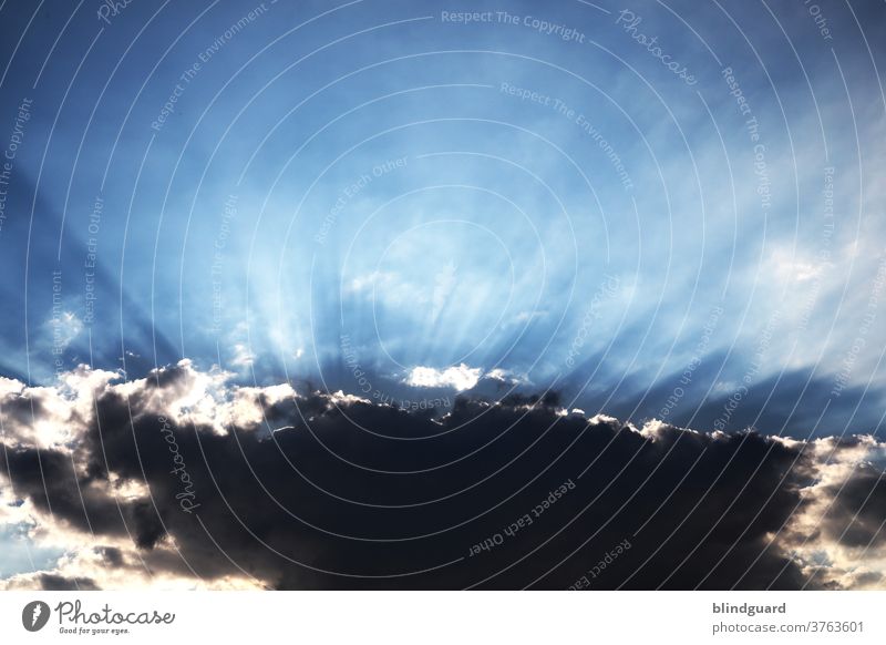 Behind every dark cloud there is also a light. When sunbeams shine. Where there is light, there is also shadow Sunbeam Clouds Sky Light (Natural Phenomenon)