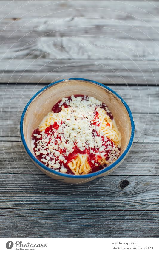 Homemade spaghetti ice cream Spaghetti ice cream Ice sweet dish cute Sugar Unhealthy Italian Italy Summer vacation Vanilla pod Vanilla ice cream