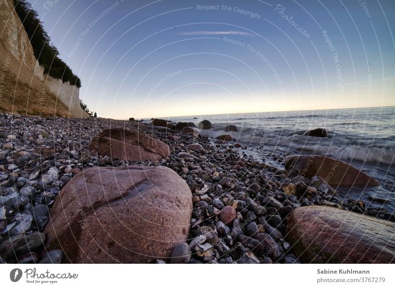 Chalk cliffs on the island of Rügen Limestone rock Nature Landscape Coast Ocean Baltic Sea Exterior shot Colour photo Day Sky Blue Vacation & Travel Idyll Rock