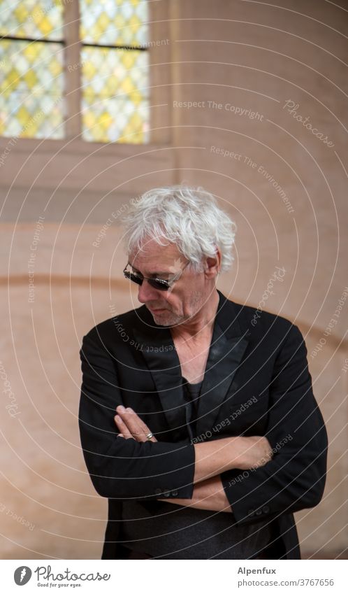 no, I'm not preaching today! Man Tails portrait Colour photo Masculine Cool cool guy Model Gray-haired good-looking Style more adult person Self-confident