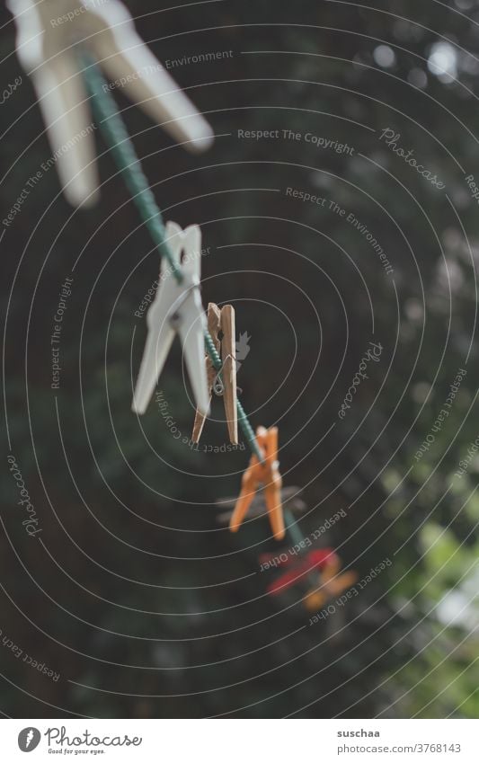 clothespins on a clothesline Clothes peg Washing day everyday life Laundry Dry Clean Housekeeping Cleanliness Household Fresh Photos of everyday life Summer