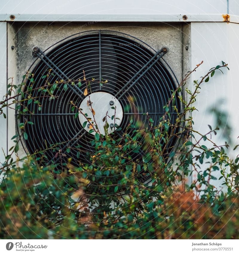 Fan, external ventilation on a building External ventilation Air conditioning Ventilate Ventilation Technology Electrical equipment Deserted Rotation Housing