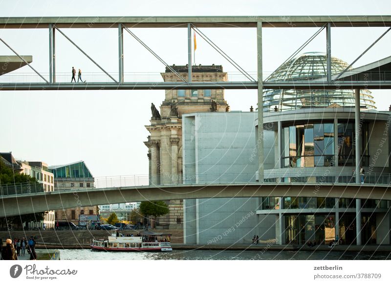 government quarter Berlin Evening Architecture Office city Germany Capital city House (Residential Structure) Sky High-rise downtown Middle Modern New building