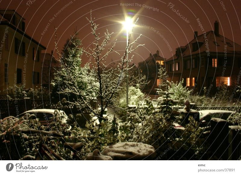 Neighborhood Winter Night Light House (Residential Structure) Europe Canton Bern Snow fresh cold Houses