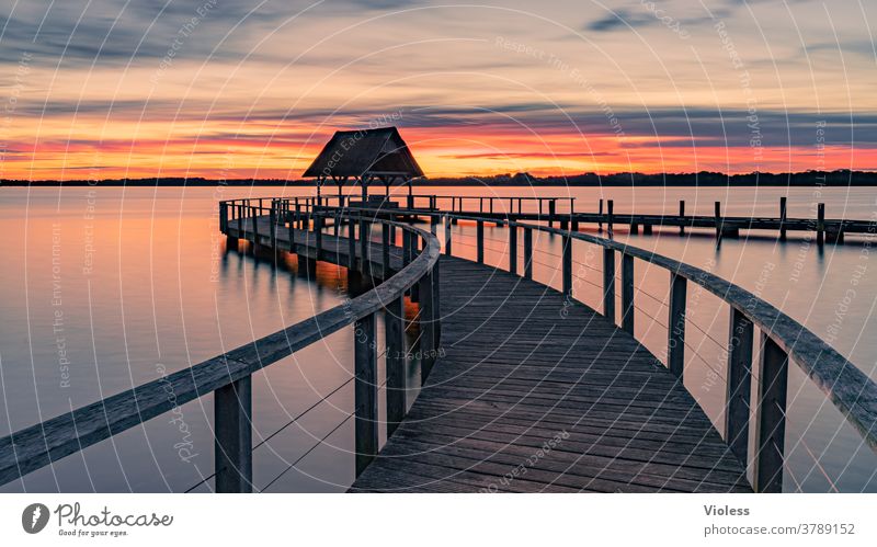 Sunrise at the Hemmelsdorfer See Dawn Morning Sky Light Water Ratekau Timmendorf Lake Hemmelsdorf Schleswig-Holstein Baltic Sea Footbridge Relaxation