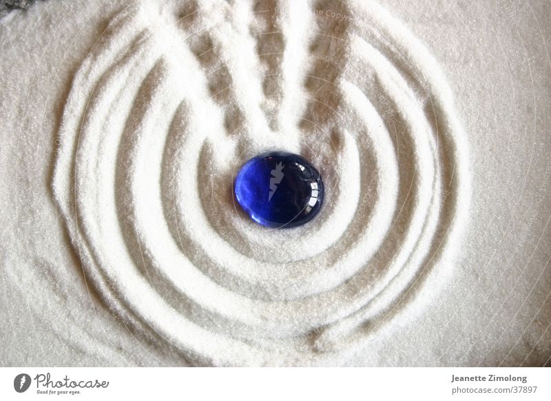 Zen garden White Macro (Extreme close-up) Close-up Sand Stone Blue Structures and shapes