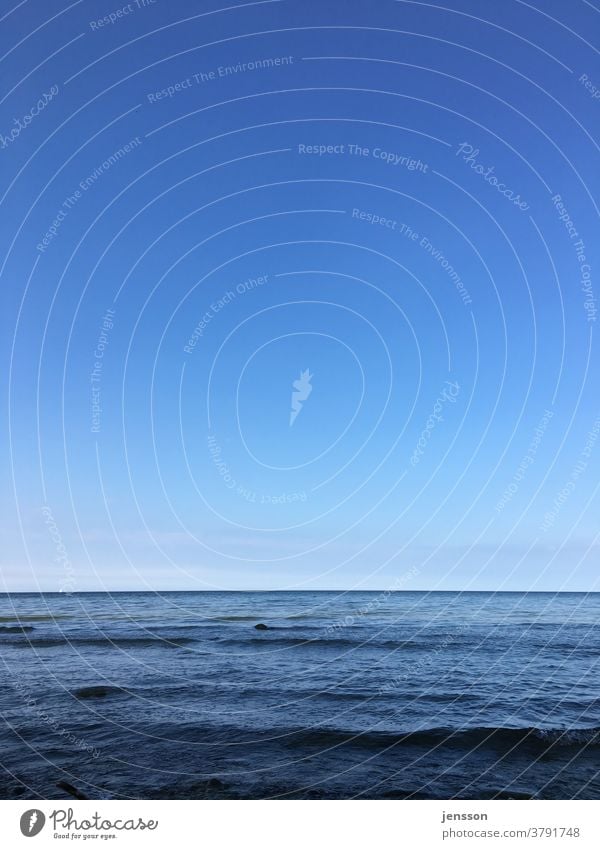 blue sky, horizon and the sea Baltic Sea Ocean seascape Sea water Horizon Blue Blue sky Sellin Waves Cloudless sky ocean Calm tranquil setting calm water silent