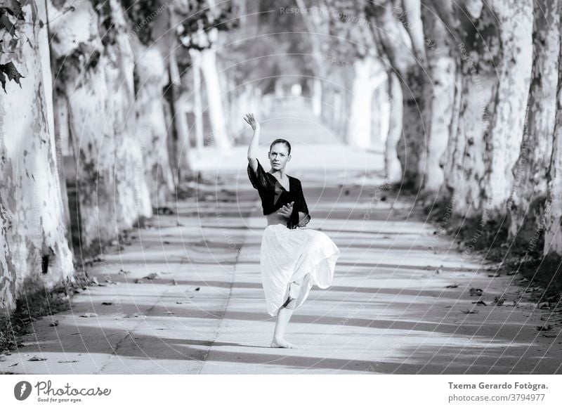 Expressive contemporary spanish dance dancer showing her street art ballerina flamenco contemporary dance music performer young woman expression feeling