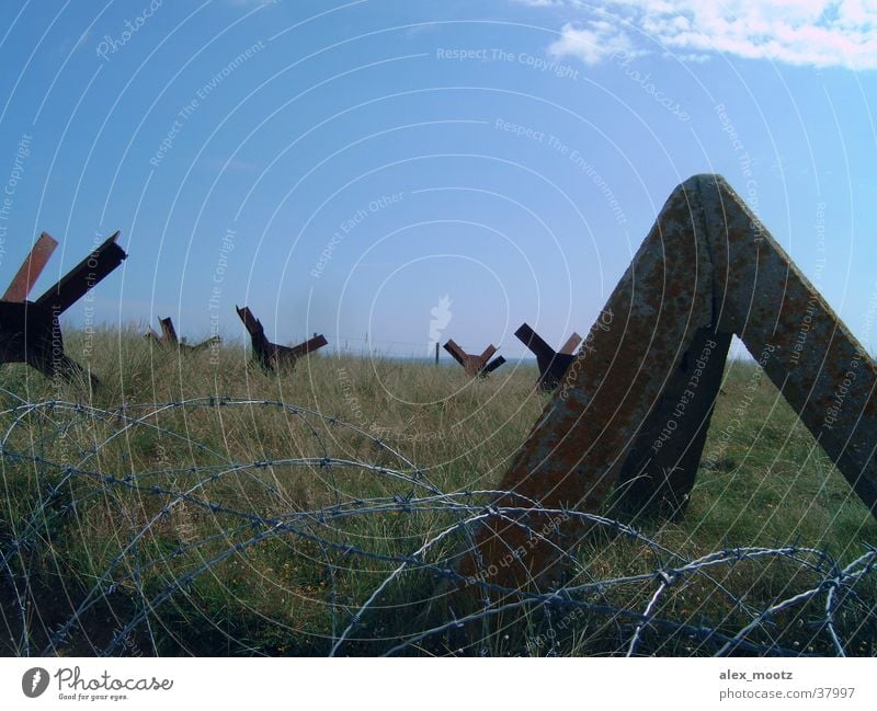 tank barrier in normandy Normandie France Historic tank trap