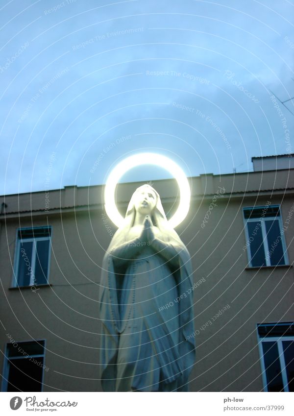 sacred Neon light Naples Religion and faith Virgin Mary Evening