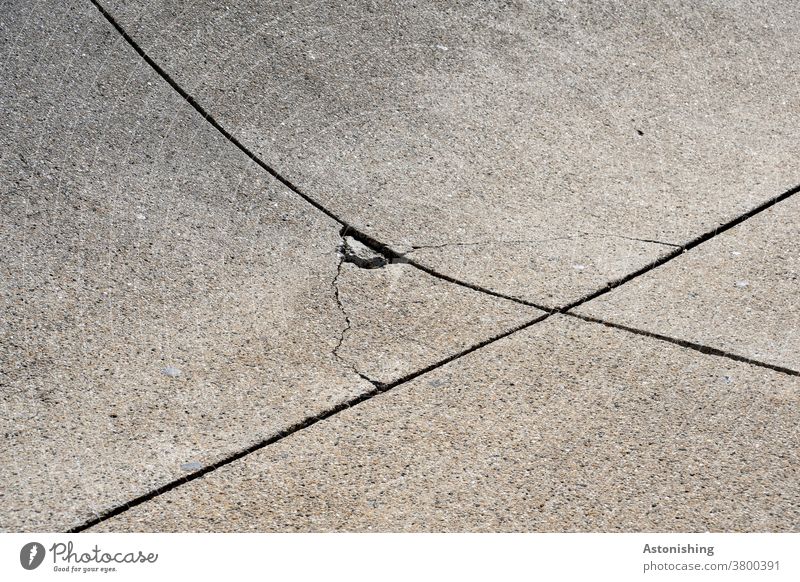 Concrete slab crossing Concrete slabs Coating Broken Breakage Gray Fastening fixed Exterior shot Street Deserted Lanes & trails Traffic infrastructure