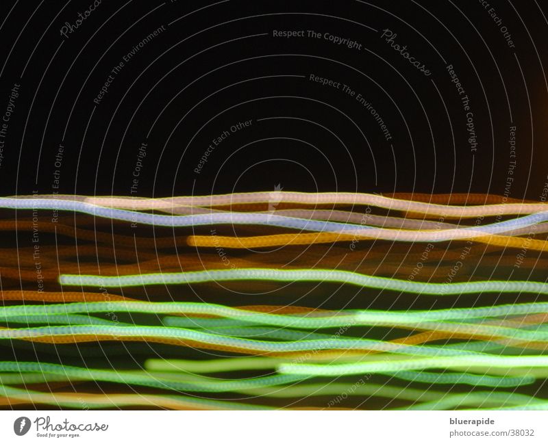 Light paths to the second Dark Black Long exposure Bright Colour Multicoloured Railroad