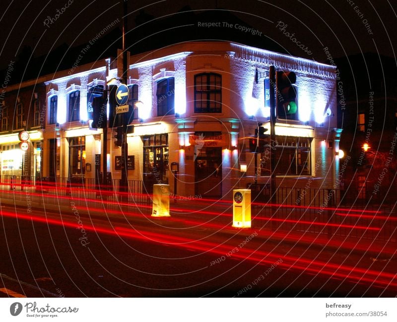 Bar in London House (Residential Structure) Lighting Road traffic Long exposure blue light red light