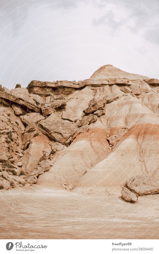 Iconic mountain on Bardenas Reales in Navarra, Spain barcenas reales navarra copy space iconic landmark spain tourism nature desert tour tourism explore red